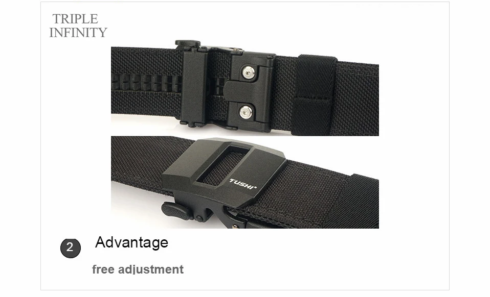 Sturdy Metal Automatic Buckle Hard Tactical Belt Double Layer Thickened Hanging Gun Belts For Men Outdoor 3.8cm Width Waistband