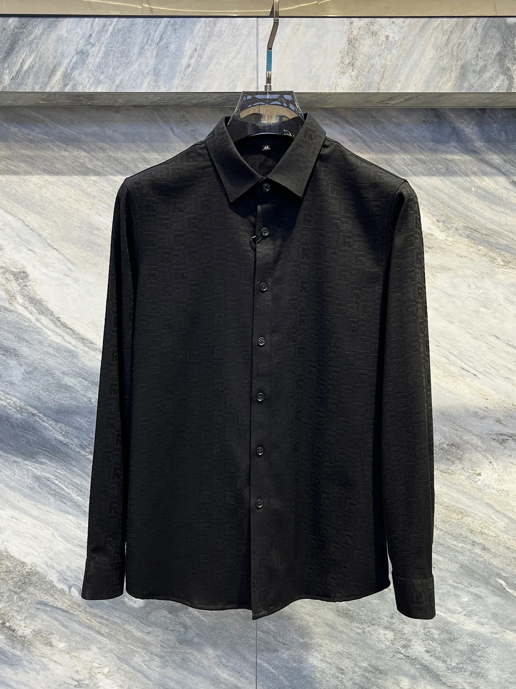 

Мужская приталенная рубашка Bla Slim Fit с длинным рукавом, с буквенным принтом, модная, повседневная, деловая, из полиэстера и лиоцелла, устойчивая к выцветанию