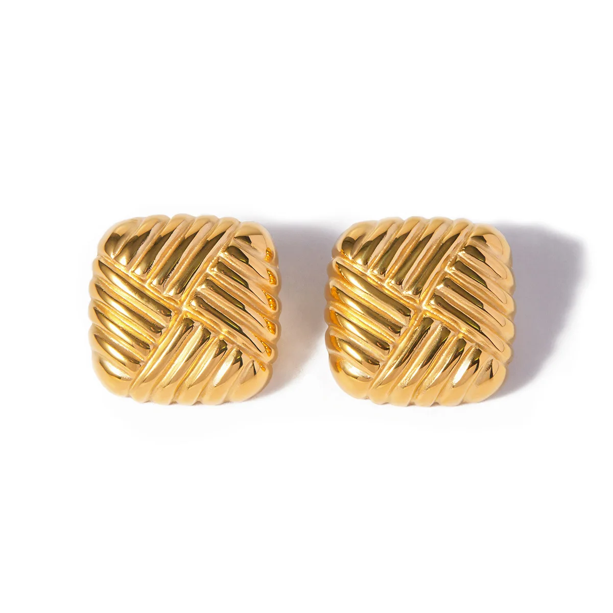 

Stainless Steel PVD 18K Gold Plated Tarnish Waterproof Button Stud Earrings For Woman Jewelry Wholesale Trendy