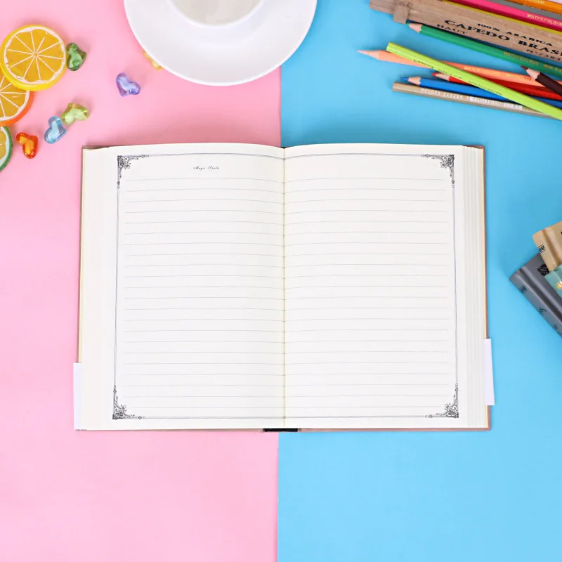 Diário forrado caderno, 100 páginas, médio 5.7 polegadas x 8 polegadas-100 gsm papel grosso, caderno de capa dura para o trabalho