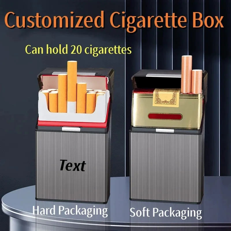 Custom Cigarette Case Unisex Pocket Box Personalized Cigarette Storage Container Smoking Accessories Aluminium Alloy Cigarette