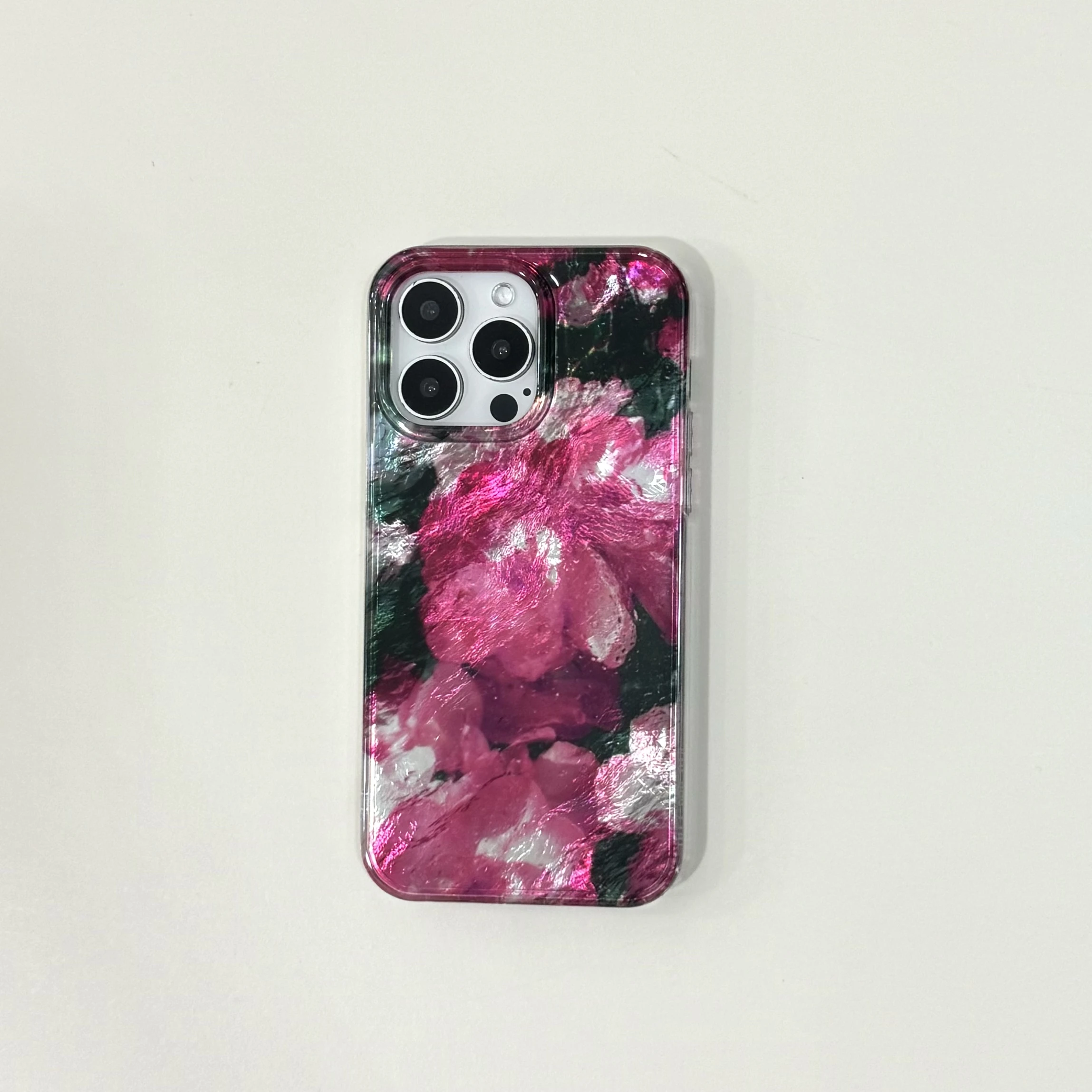 Funda de teléfono Vintage INS Rippple Texture Azalea Flower, doble Capa, IMD Chic, para iPhone 16, 15, 14, 13 Pro Max
