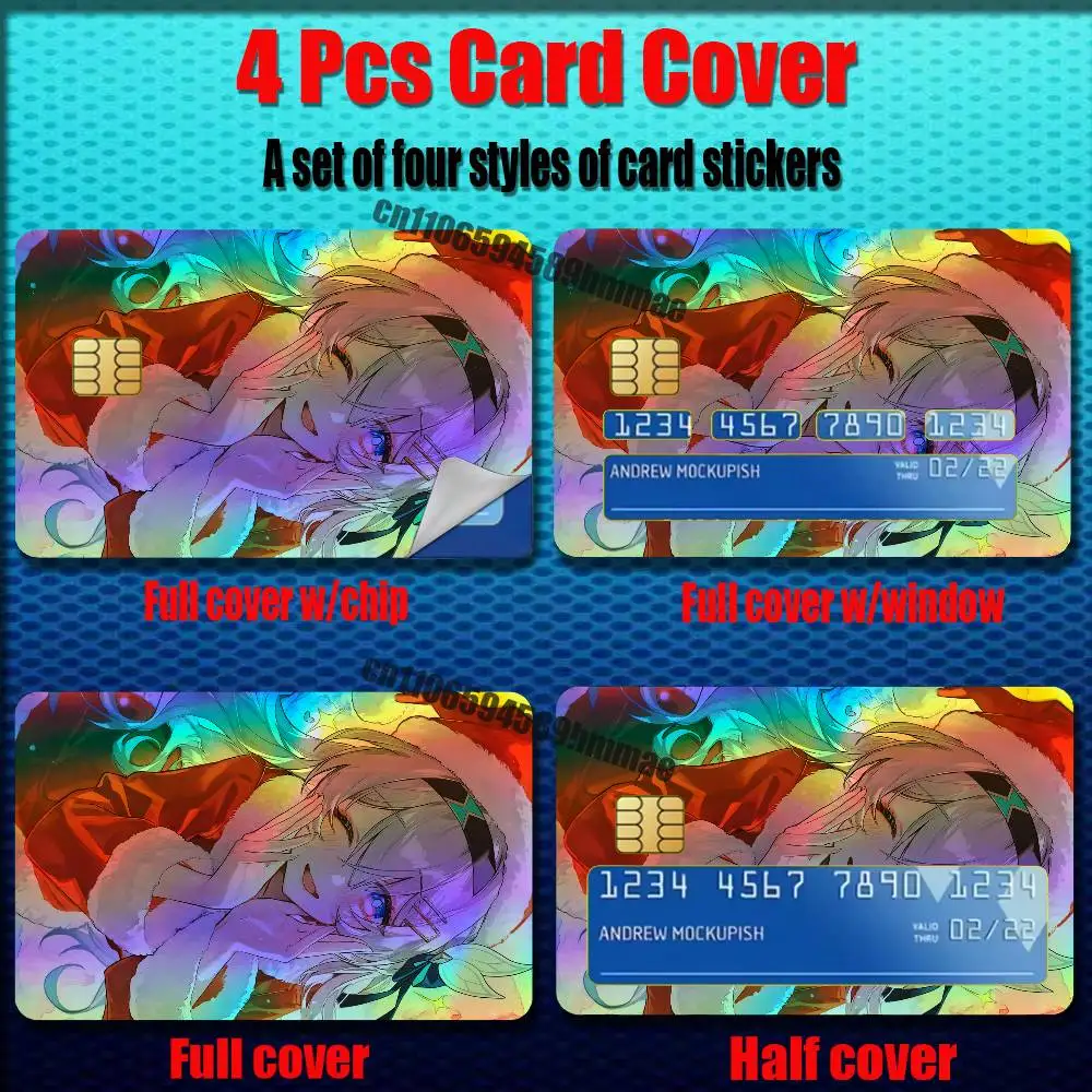 For Firefly Honkai Star Rail HSR Credit Bank Sticker ID Access Card Cover Skin Rainbow Color Laser Stickers Film