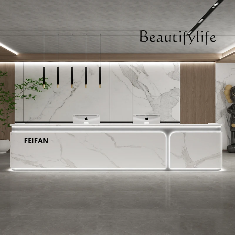 

R Executive Aesthetic Reception Desks Simple Company Best Desks Modern Luxury Salon Industrial Escritorio Commercial Furniture