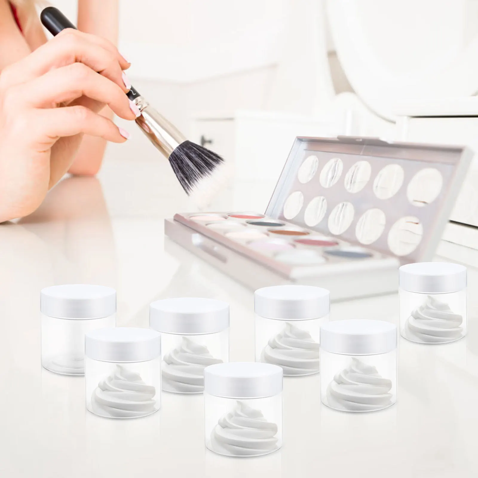 

12Pcs 60Ml Round Empty Storage Jars Clear Plastic Bottles for DIY Crafts Cosmetics Cream Lotion Container Refillable Jar Pot