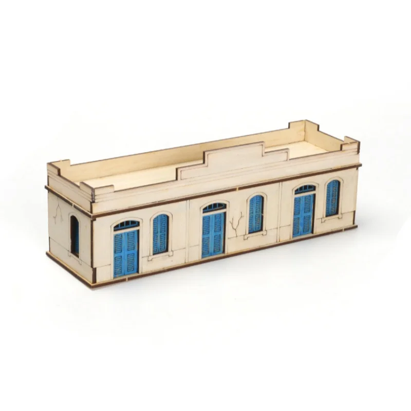 1/72 Scale Middle Eastern Urban Wooden Assembly Puzzle Model DIY Handmade Gift