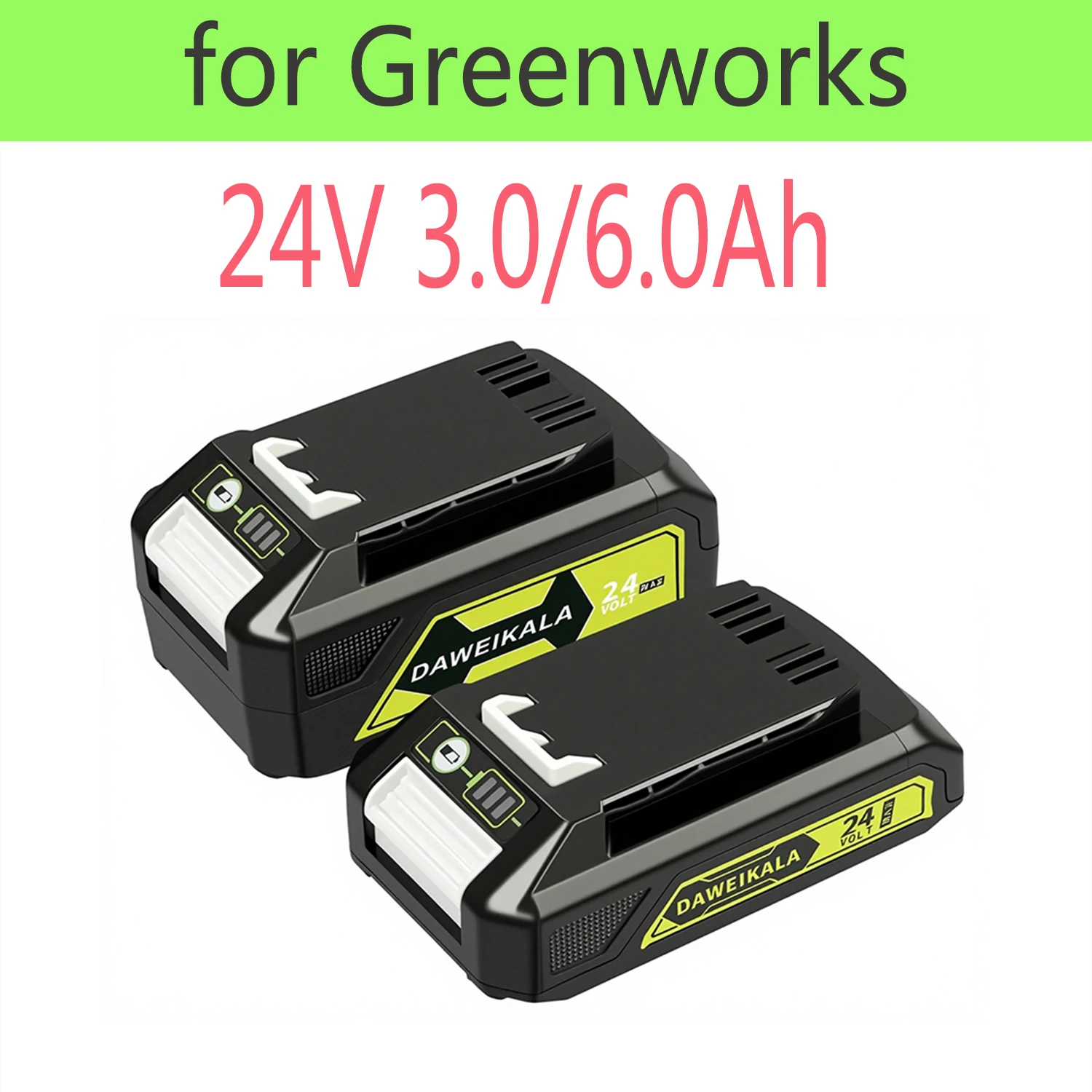 The latest 24V 6.0Ah DAWEIKALA Genuine For Greenworks Lithium Battery for 24V 48V Tools MO24B410 MO48L4211 HT24B210 21342