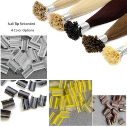 Flat tip Rebonded Keratin GLue 50pcs Hair Extensions Keratin Bonding Glue Granule Fusion Nail U Tip Rebonds Clear Yellow Color