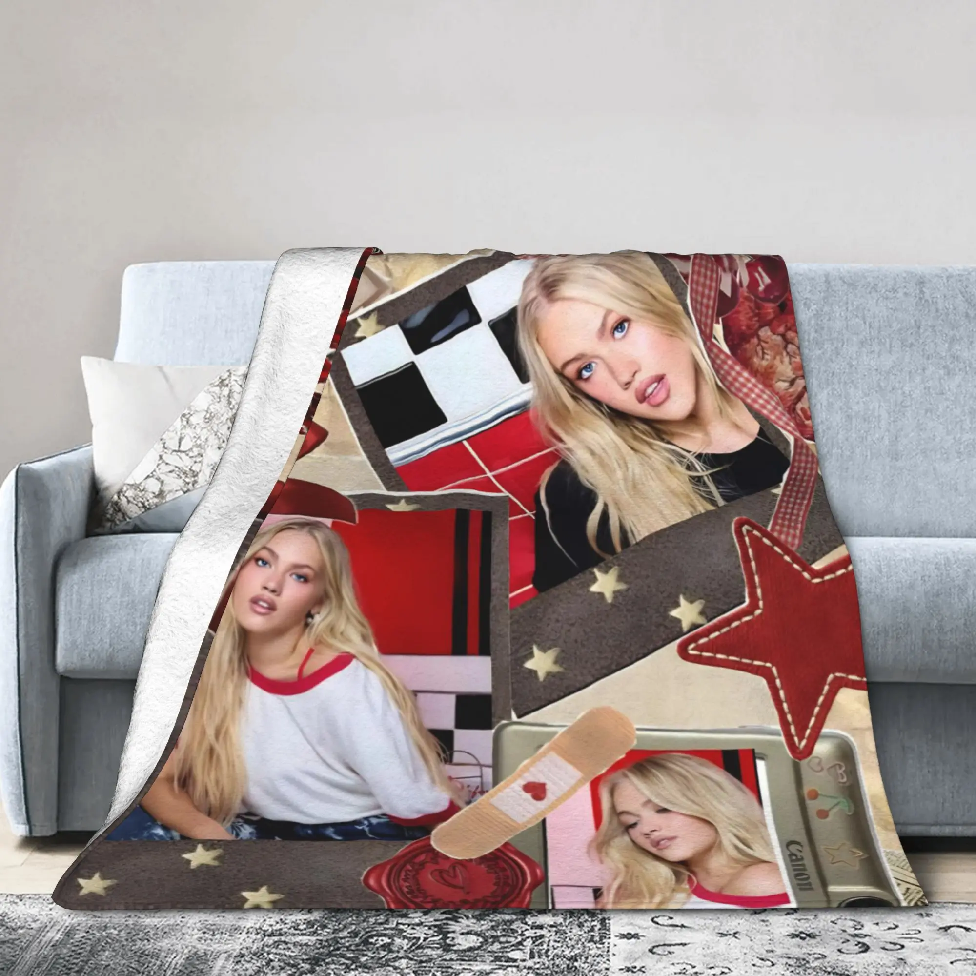 Freya Skye Singer Blankets Fleece Spring Autumn  Multi-function Lightweight Throw Blankets for Home Bedroom Bedspreads