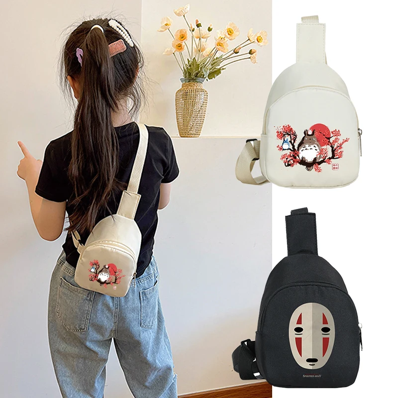 Mochila Kawaii de Totoro de Japan Spirite Away para Niños y Niñas, Bolsa de Hombro de Anime, Bolsa Cruzada Portátil para Estudiantes, Regalos