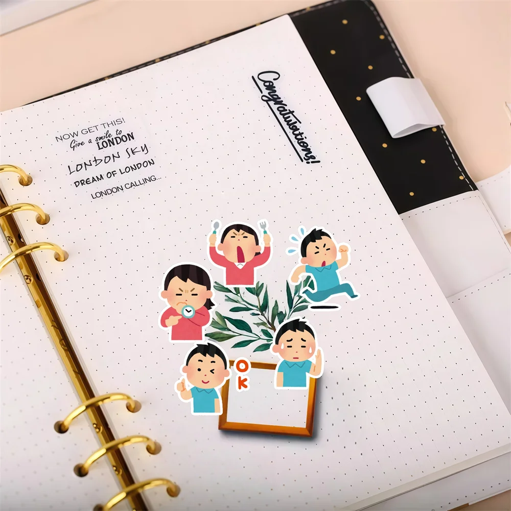35 Stück Niedliche Lustige Japanische Büroarbeiterin-Mädchen Dekorative Aufkleber für Tagebuch, Scrapbooking, DIY-Album, INS-Stil Schreibwaren – Detail 3
