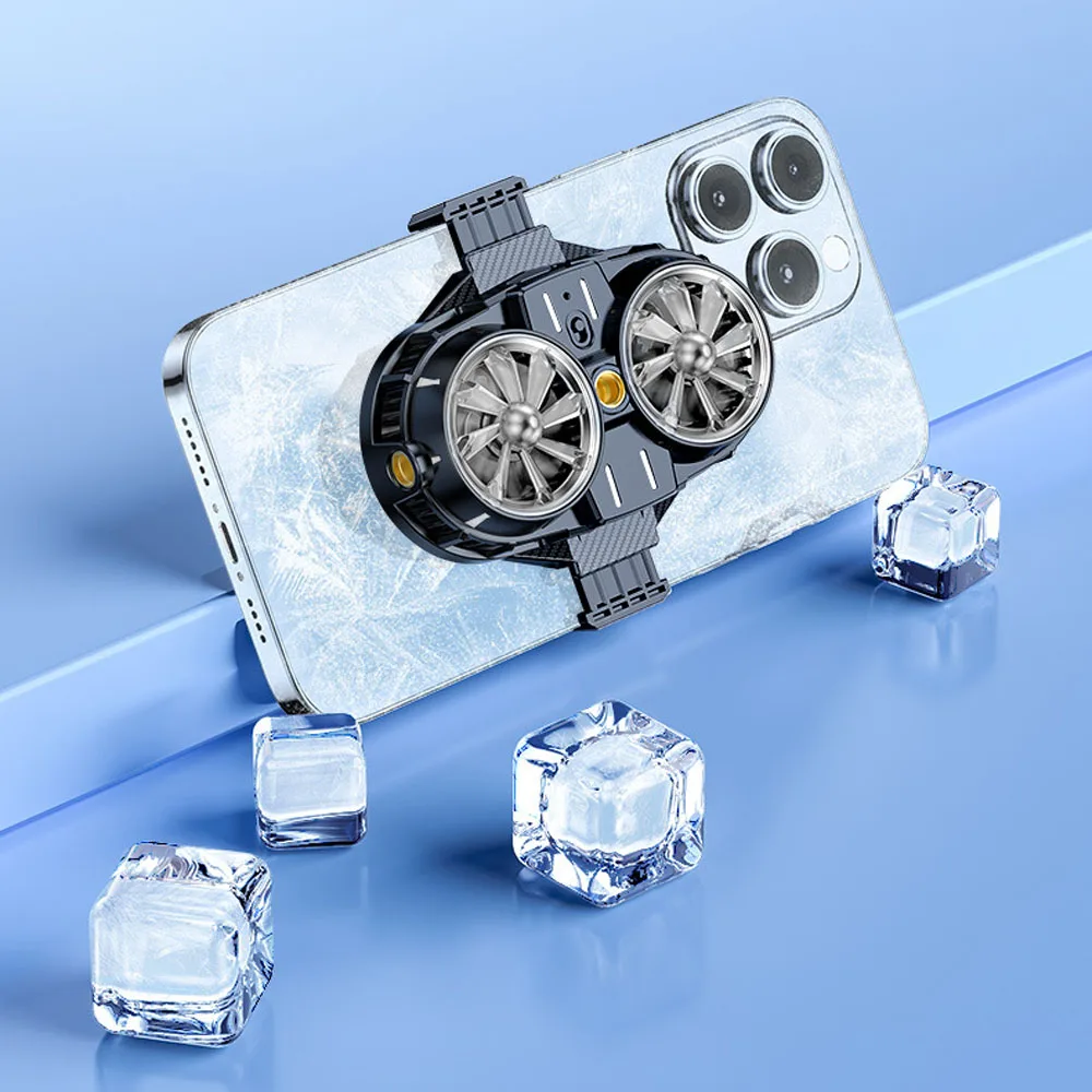 X53 Mobile Phone Cooler Fast Cooling Fan Silent Gaming Radiator Heat Sink for Live Streaming iPhone Android