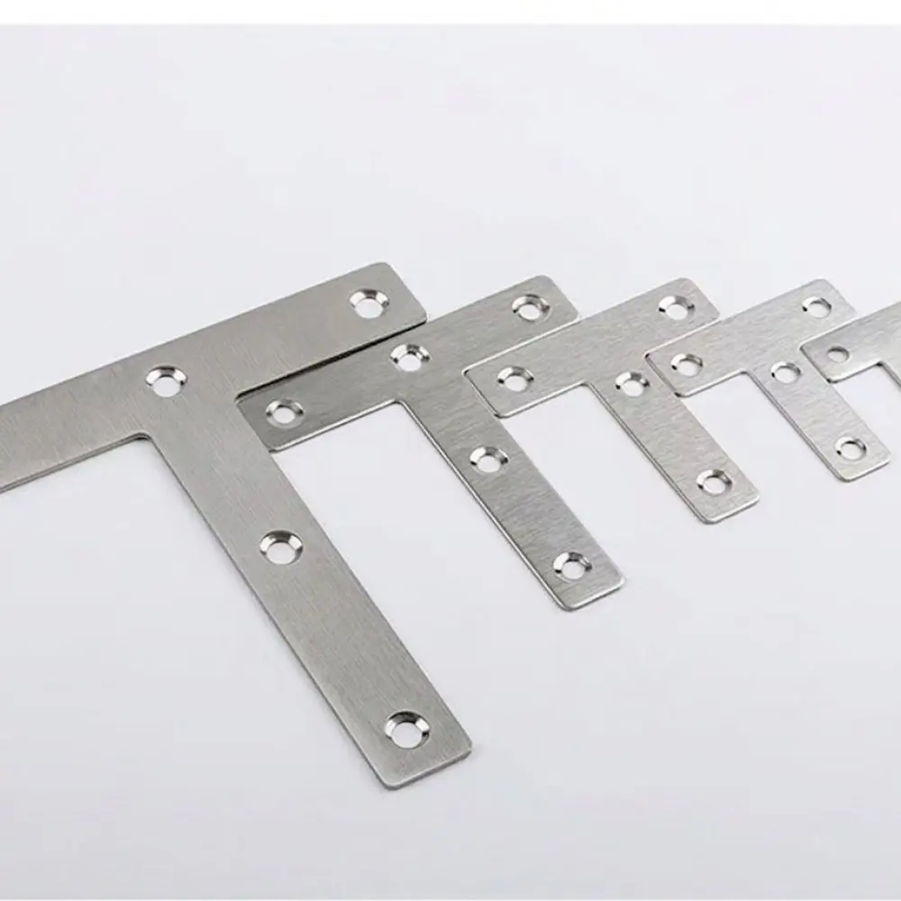 High Quality Iron Furniture Fastener L T Shaped Straight Connector Plate Nickel Plated Metal Joint Hardware Item