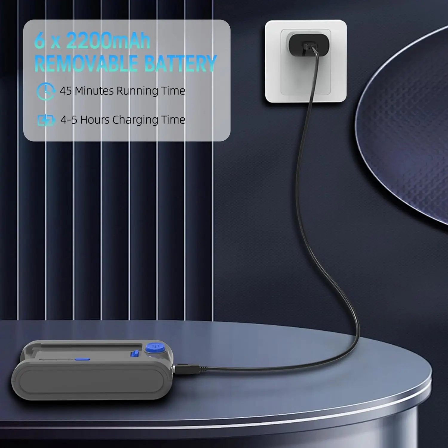 Cordless Vacuum Cleaner, 8-in-1 Strong Power Suction Stick Vacuum Cleaners with 2200 mAh Detachable Battery, Lightweight Self-St