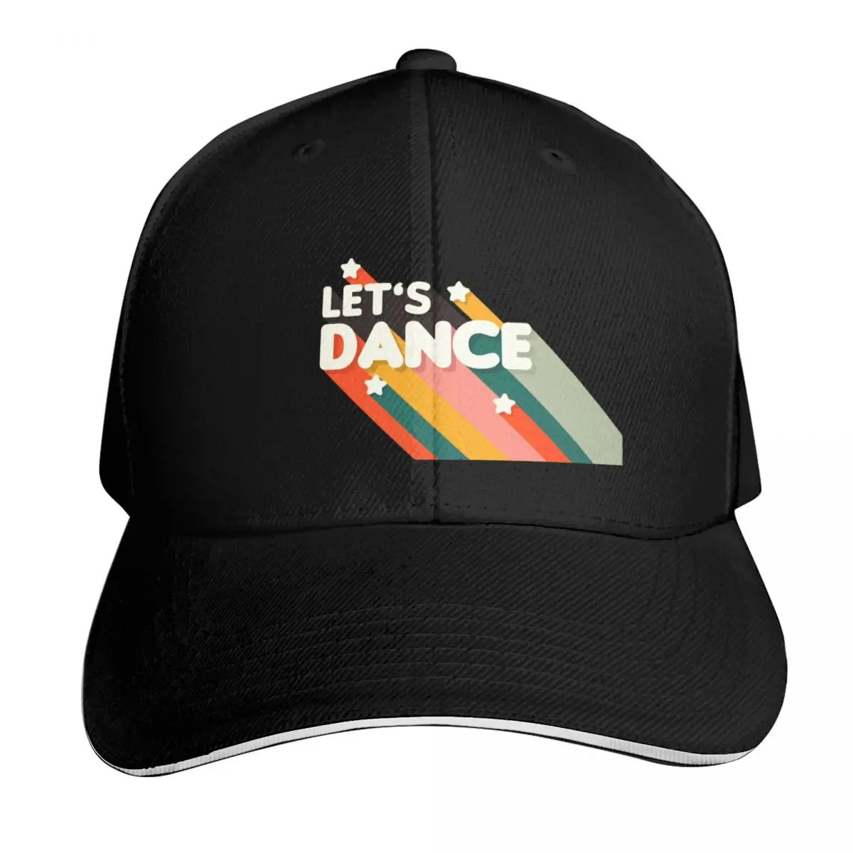 

Let's Dance Retro Rainbow Text Baseball Cap fishing caps man Luxury Hat Hip Hop Icon Caps For Men Women's