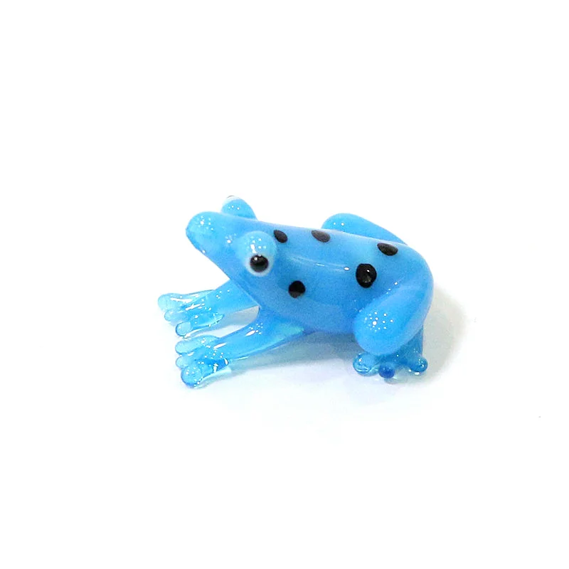 2 Stück Bunte Mini-Glas-Tierfiguren Niedliche Frosch-Miniatur-Statuen Ornamente für Zuhause Tischdekoration Feengarten Bonsai Deko-Zubehör – Detail 39