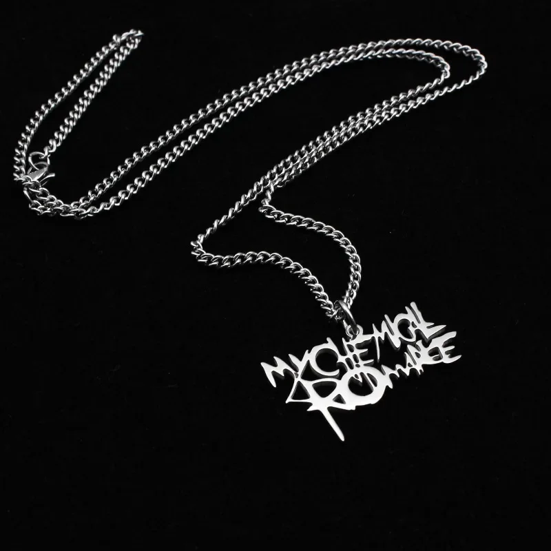 My Chemical Romance Rock Band Necklace Woman Stainless Steel Necklaces Man Charms Geometric Accessories Fashion Pendant Jewelry