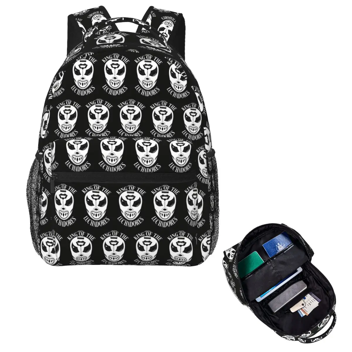 Wrestler Rey Mysterio Student Backpack School Bag Hiking Travel Daypack for Men Women Fashion Bookbag Shoulder Bags