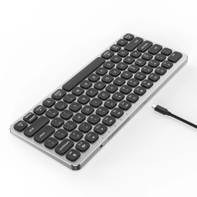 

Wired Bluetooth dual-mode all-aluminum alloy keyboard silent rechargeable ultra-thin with mixed color backlight compatible