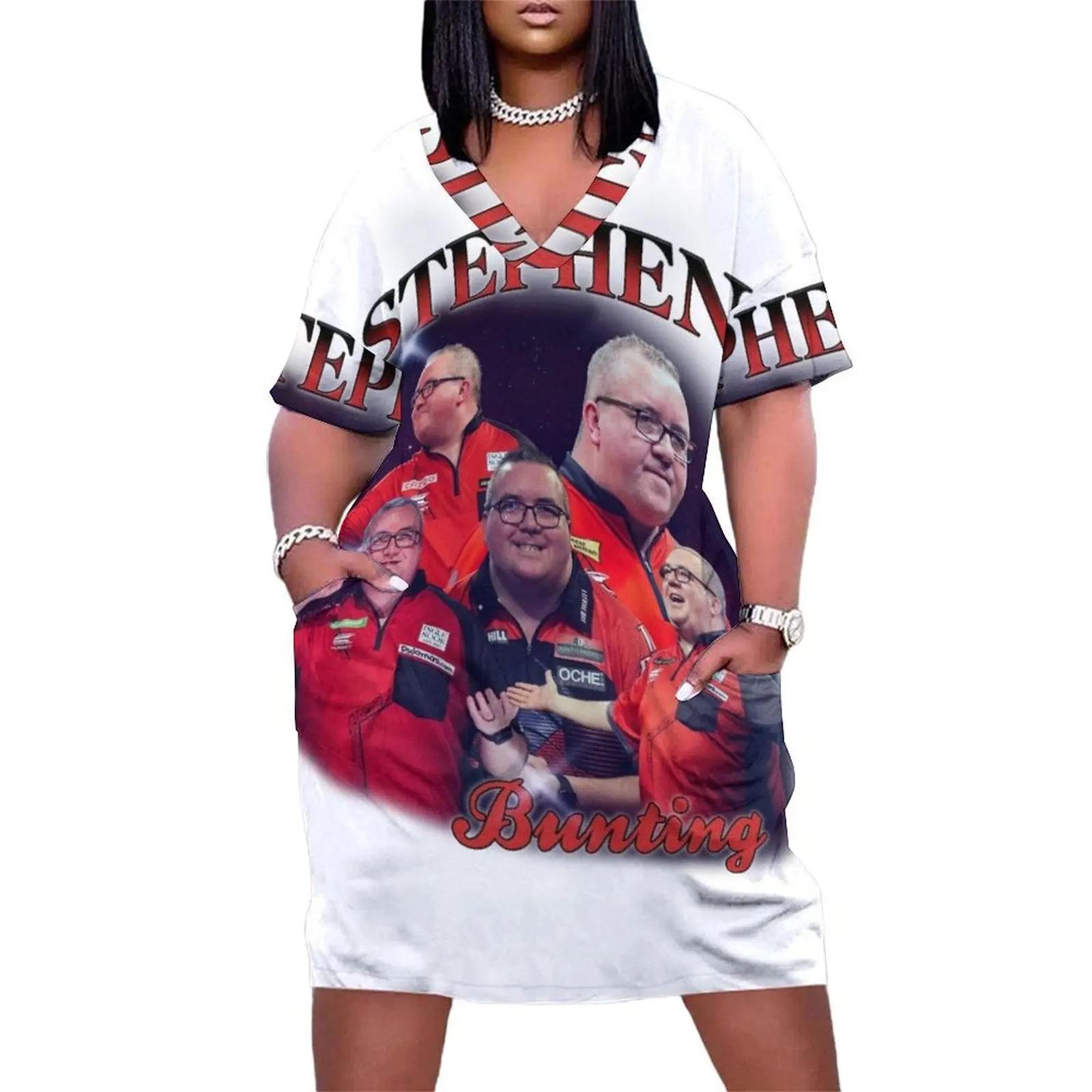 

Stephen Bunting Bootleg T-Shirt - Darts T-Shirt Loose Pocket Dress sexy dress Dance dresses evening dress ladies