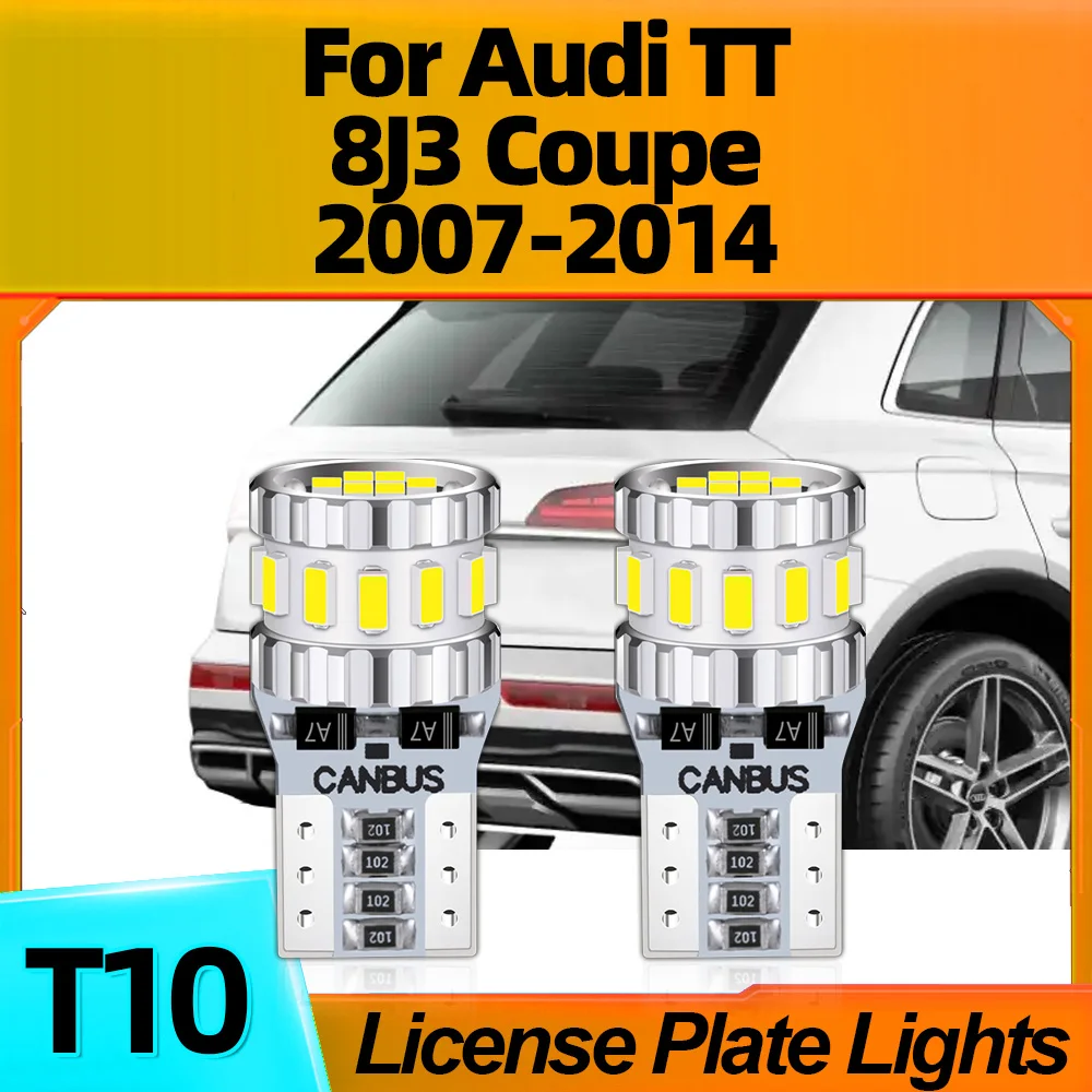 

2Pcs Auto Lamp Bulb T10 W5W Car LED License Plate Lights 12V For Audi TT 8J3 Coupe 2007 2008 2009 2010 2011 2012 2013 2014