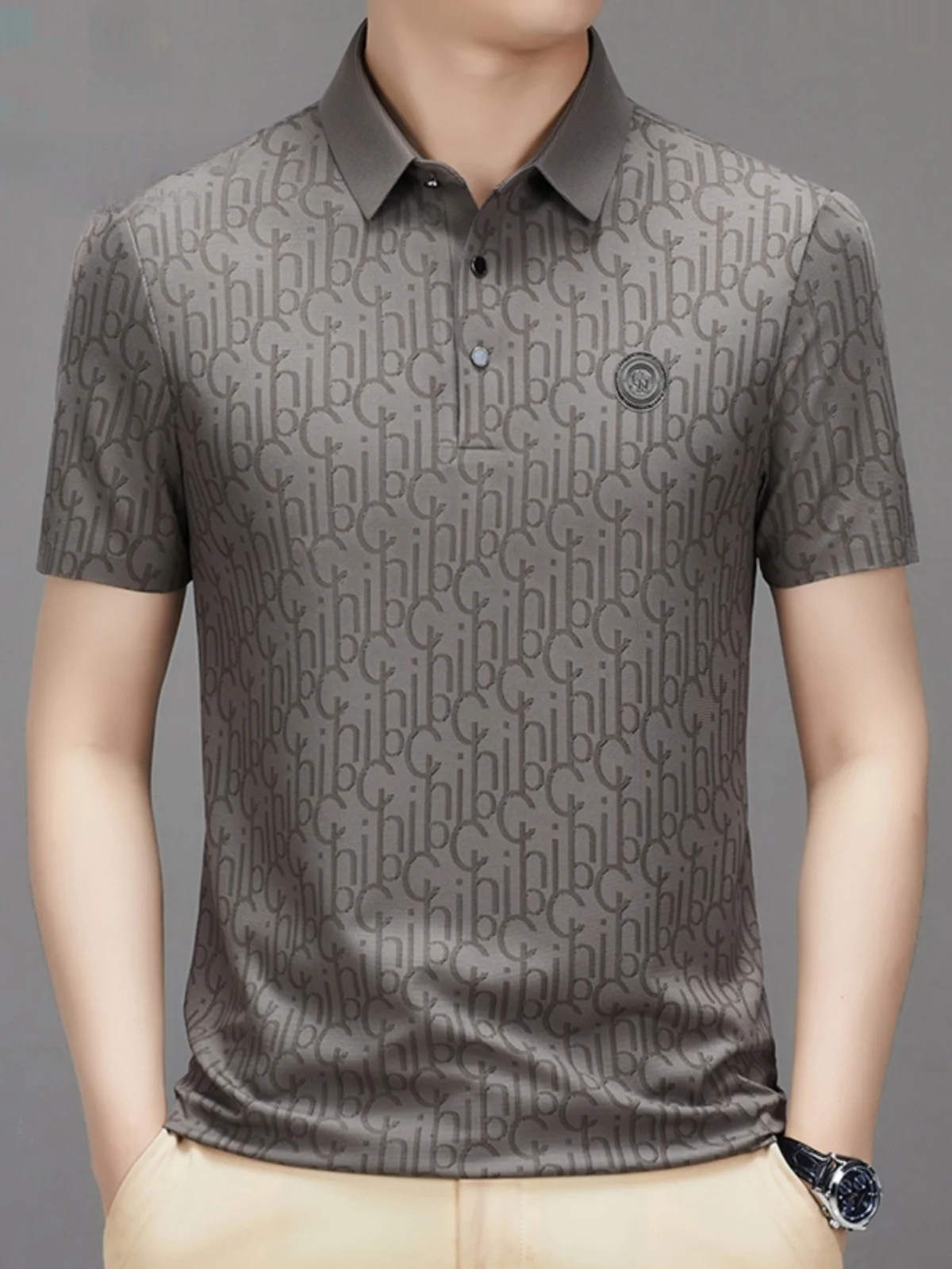 

Мужская летняя футболка Pierre Cardin из тонкого ледяного шелка с коротким рукавом, повседневная, премиум-класса, для мужчин среднего возраста, городской стиль