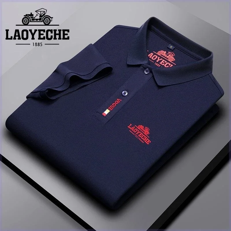 High End Embroidered Vintage Car Polo Shirt, Summer Men\'s Fashion, Business, Leisure, Comfortable and Breathable T-shirt Top