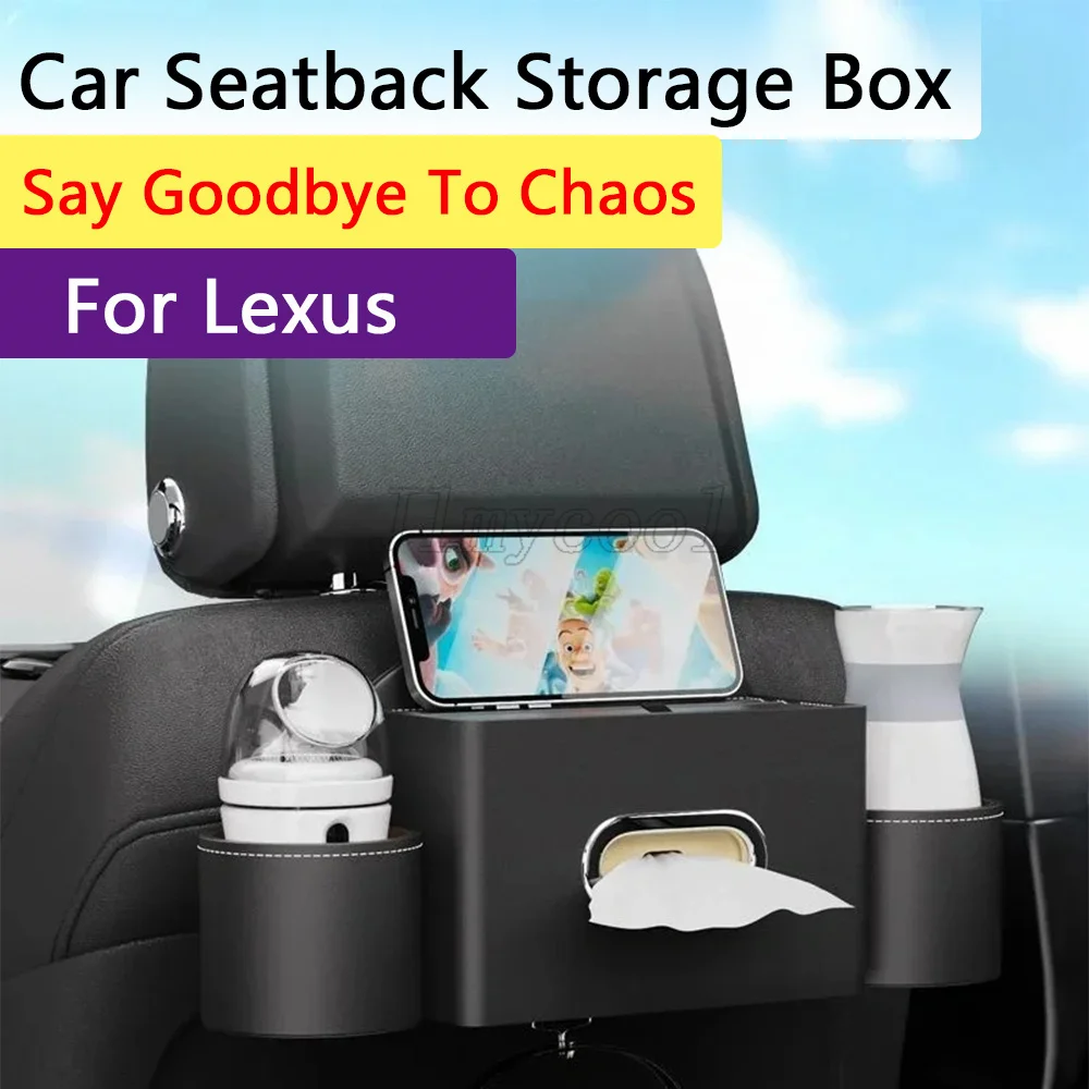 For Lexus HYBRID Car Seatback Multi-Functional Storage Box Car Seat Back Organizer Rack Rear Tissue Box Car Accessories