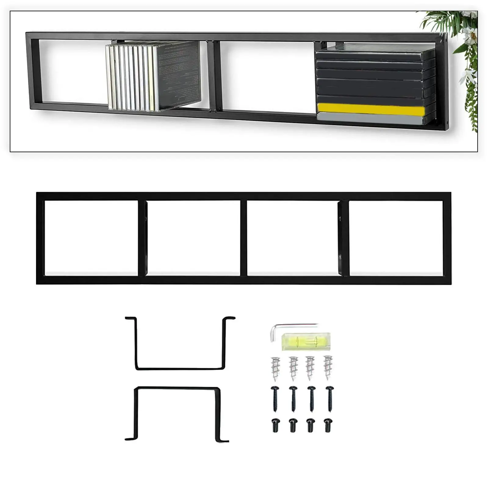 CD DVD Display Rack Organization Wall Mount for Homes CDs DVDs Store Offices