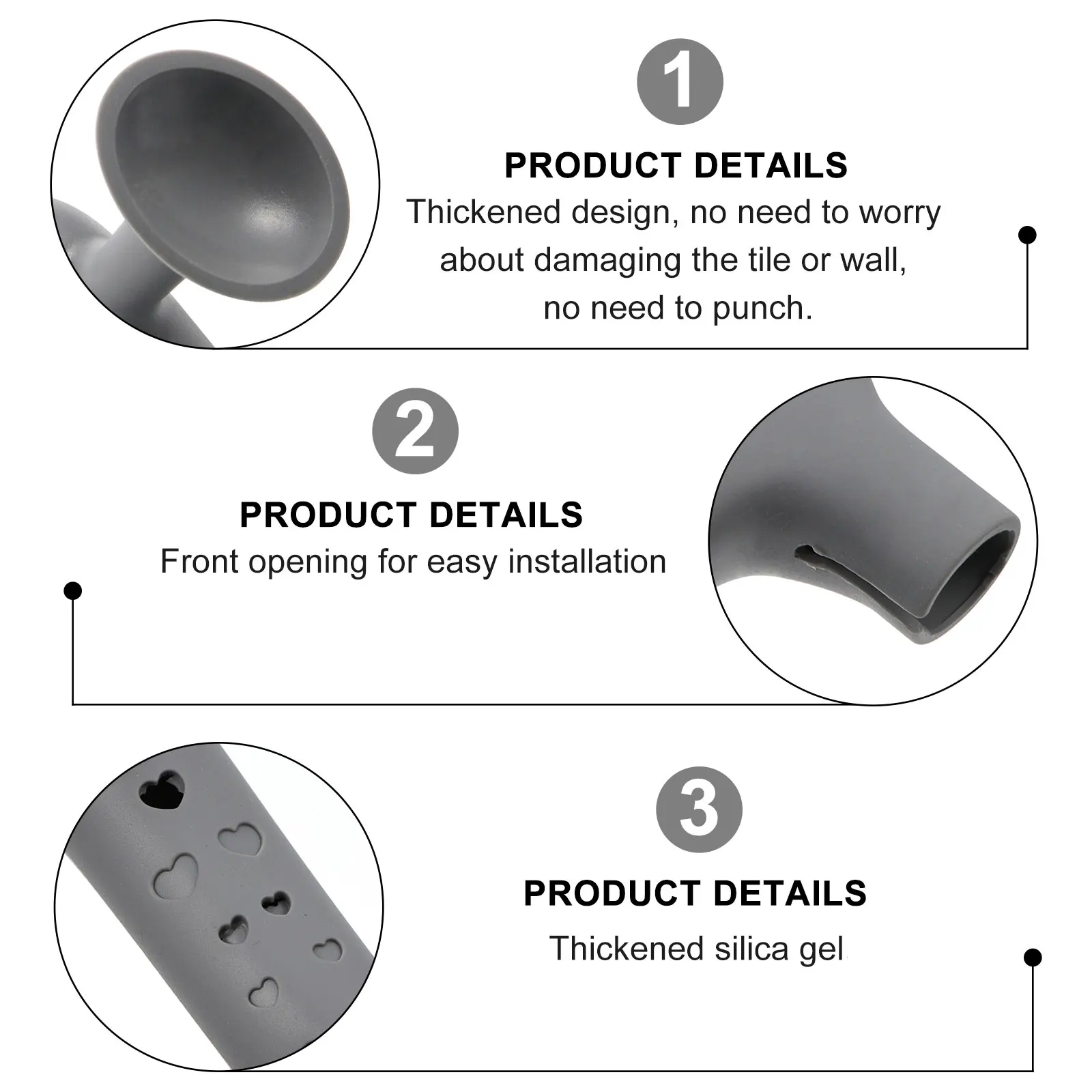 

1pc Silicone Door Knob Cover Smooth Design Flexible Waterproof Fast Dry Anti Collision Protector Covers Thickened No Punch