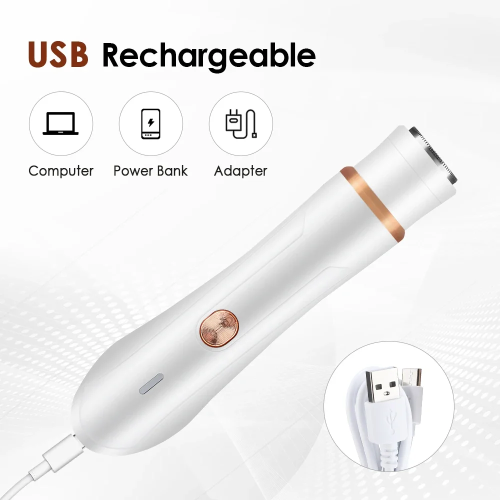 4 In 1 무통 레이디 면도기 충전식 제모기 여성용 전기 면도기 코 헤어 트리머 바디 제모 면도기 T