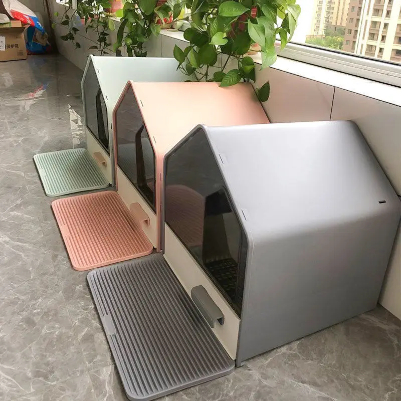 Caja de arena para gatos extra grande cerrada con control de olores - imagen 5