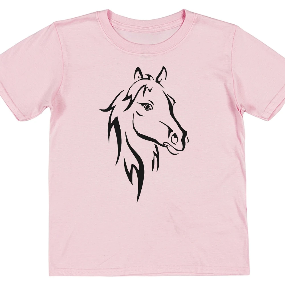 

Horse Picture T-Shirt For Horse Lover Daughter Horse Riding Gift Present Pony women Cotton Short-sleeved Fashion Casual Tops