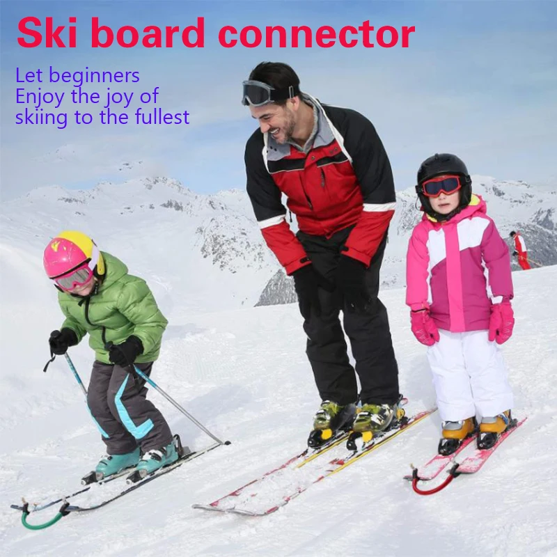 Conector de punta de esquí de 7 colores para principiantes, Ayuda de entrenamiento de esquí para niños y adultos, accesorios de Snowboard para deportes de ejercicio al aire libre, Invierno