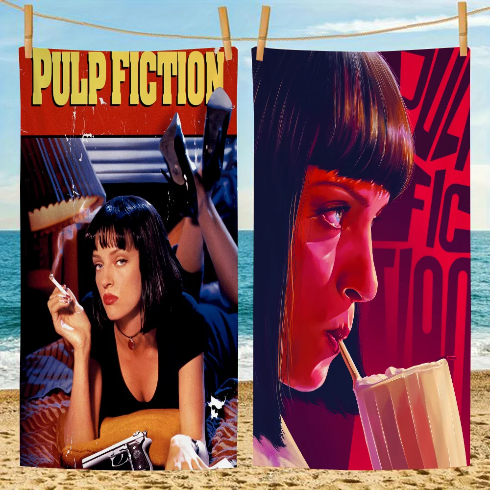 

Pulp Fiction Anime Beach Swimming Towel Soft Absorbent Washcloth Children's Gifts For Kids Travel Camping Gym