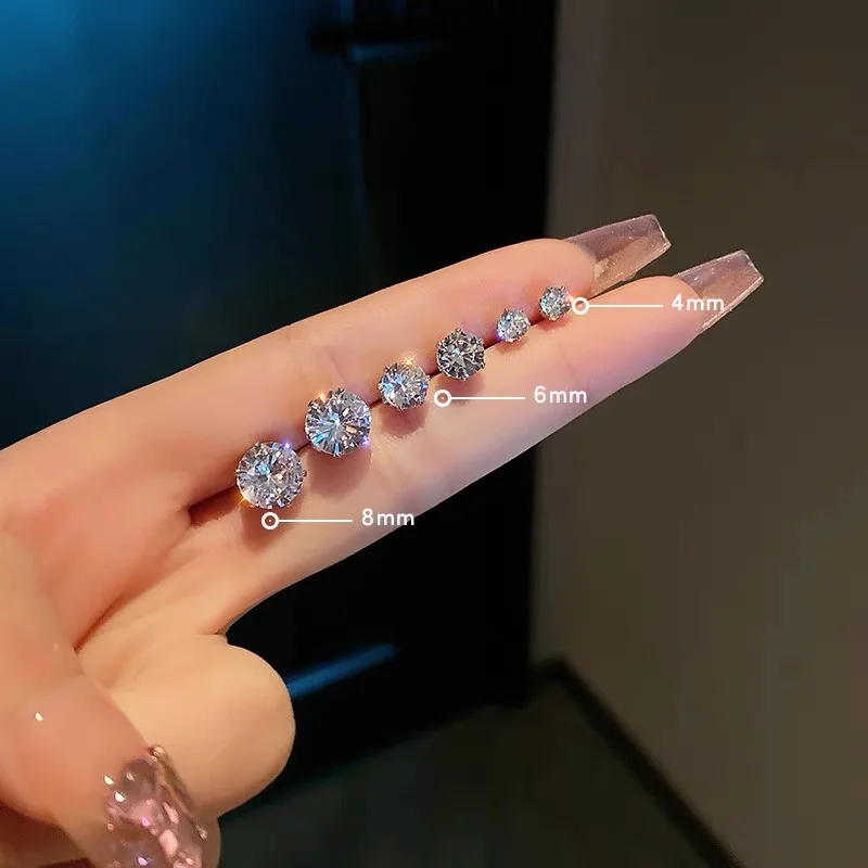 2 قطعة 20 جرام هيبوالرجينيك التيتانيوم الصلب وأقراط للرجال النساء ، الزركون المسمار الخلفي القرط الغضروف الزنمة الأذن ثقب هدية