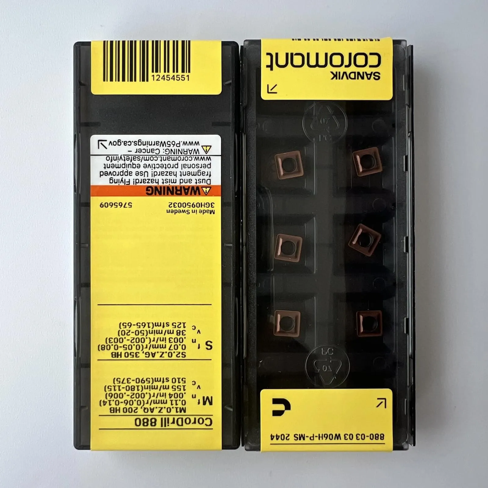 

Original SANDVIK / 880-0303W06H-P-MS 2044 / Hard alloy CNC Blade 10 Pcs