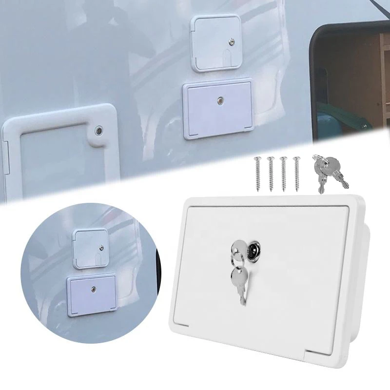 RV Hatchdoor Waterproof White Anti-UV ABS Lockable Caravan Camper Parts Hatch Motorhome Retrofitting Accessories