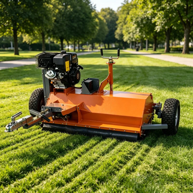 Professional 1150mm Tow Behind Flail Mower FLM120 15HP Engine Industrial Grade Brush Mulcher for Agricultural Land Management