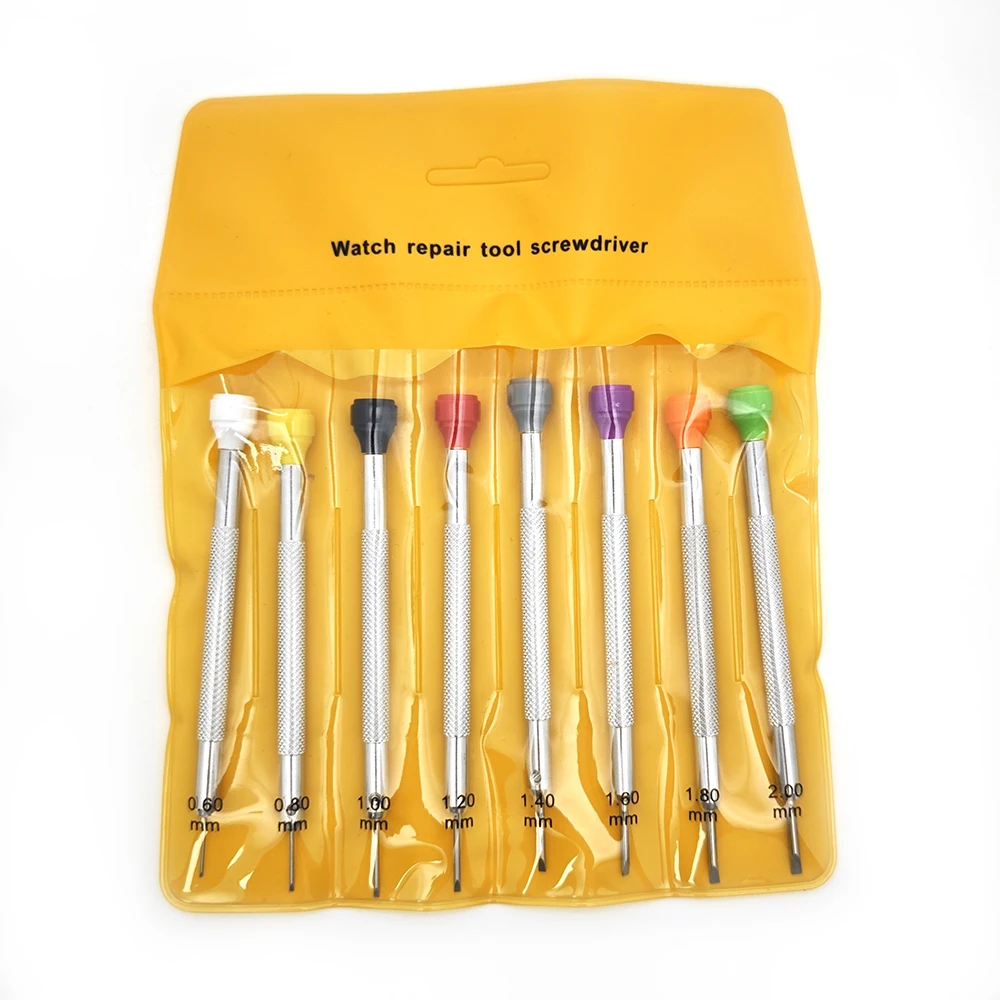 8pcs Watch Flat Small Screwdriver Set For Watch Repair Maintanance Precision Watchmaker Screwdriver Professional Watches Tools