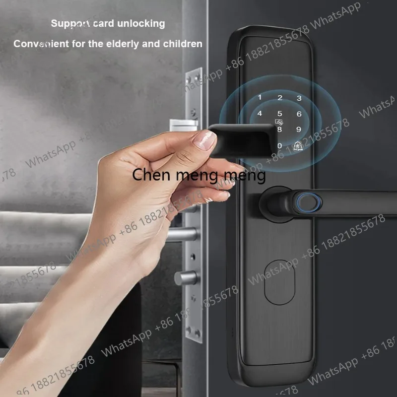Tuya Smart Lock Wirelss With Wifi  Aluminum Alloy Fingerprint Unlock Support USB Emergency Charge Handle Direction Adjustable