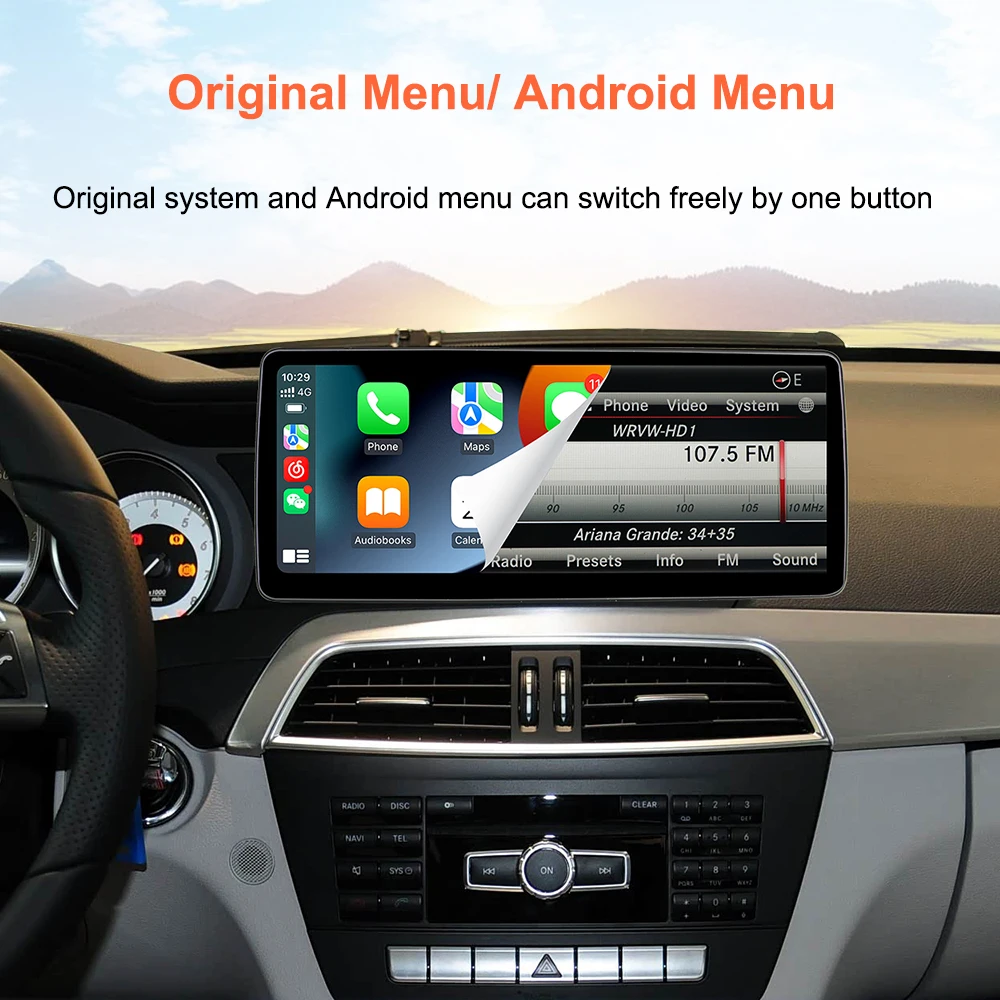 Car Multimedia system Bonroad 12,3 inches 2400*900 Android Auto thread Carplay Linux for Mercedes Benz C class W204 2011-2014 system NTG4.5