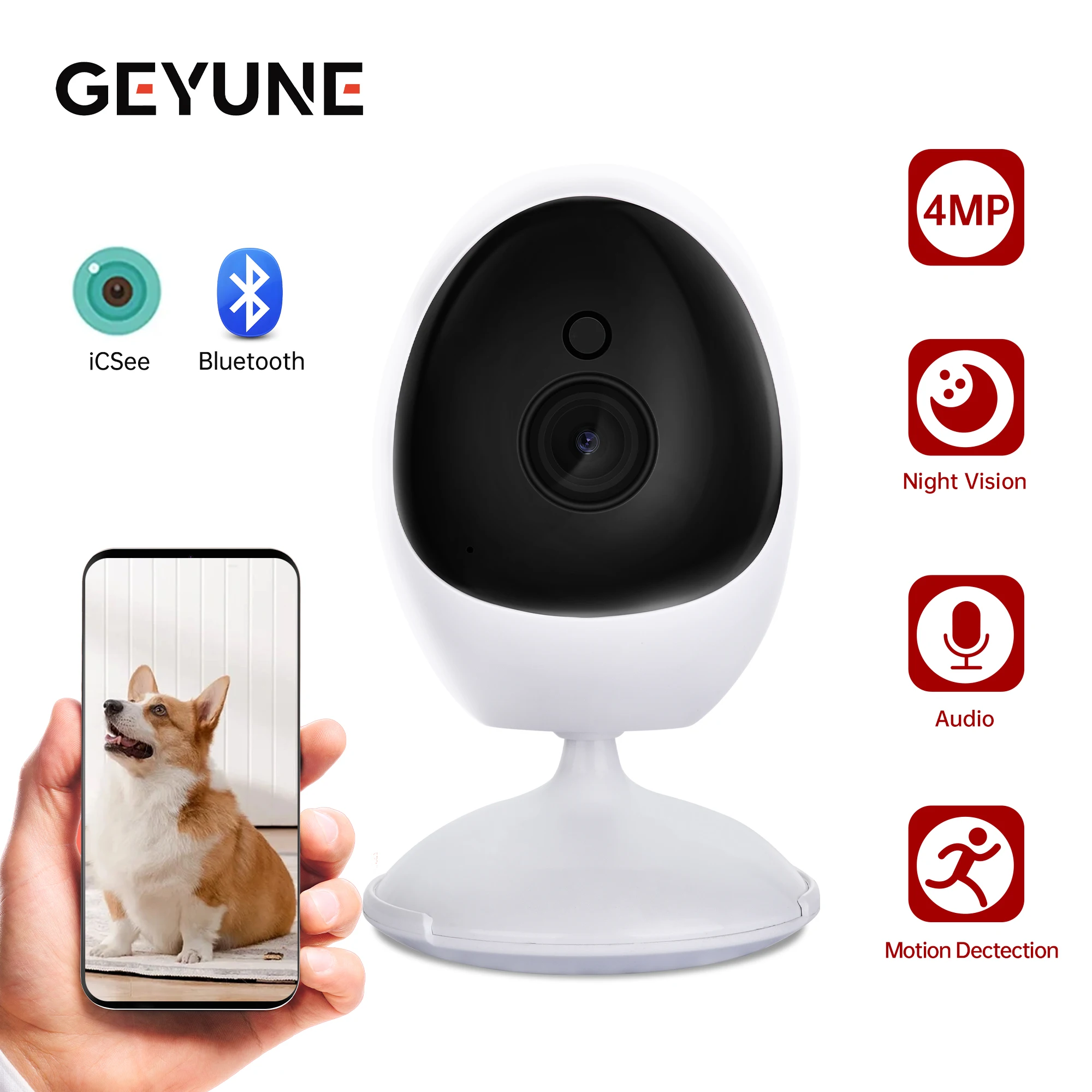 

4MP Baby Monitor Wifi IP Camera Smart Home Indoor Cube Cam Human Detection Two Way Audio Wireless Security Surveillance Icsee