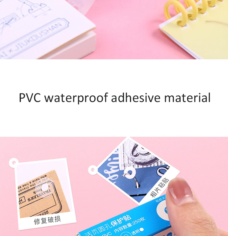 250 Labels Self-Adhesive Hole Punch Protector Loose-Leaf Paper Hole Reinforcement Labels Round Stickers for Office Supplies