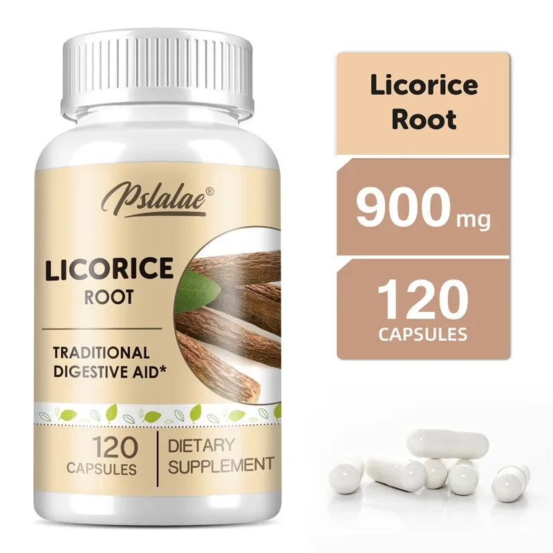 Licorice Root Capsules - Traditional Digestive Health Support Supplement - 900mg Per Serving - Non-GMO