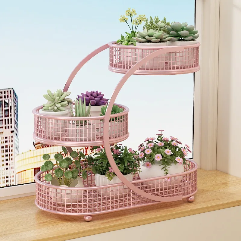 Sturdy Plant Stand Multi-Tier Succulent, Decorative Flower Rack for Indoor Balcony & Windowsill, Table Top Display Shelf