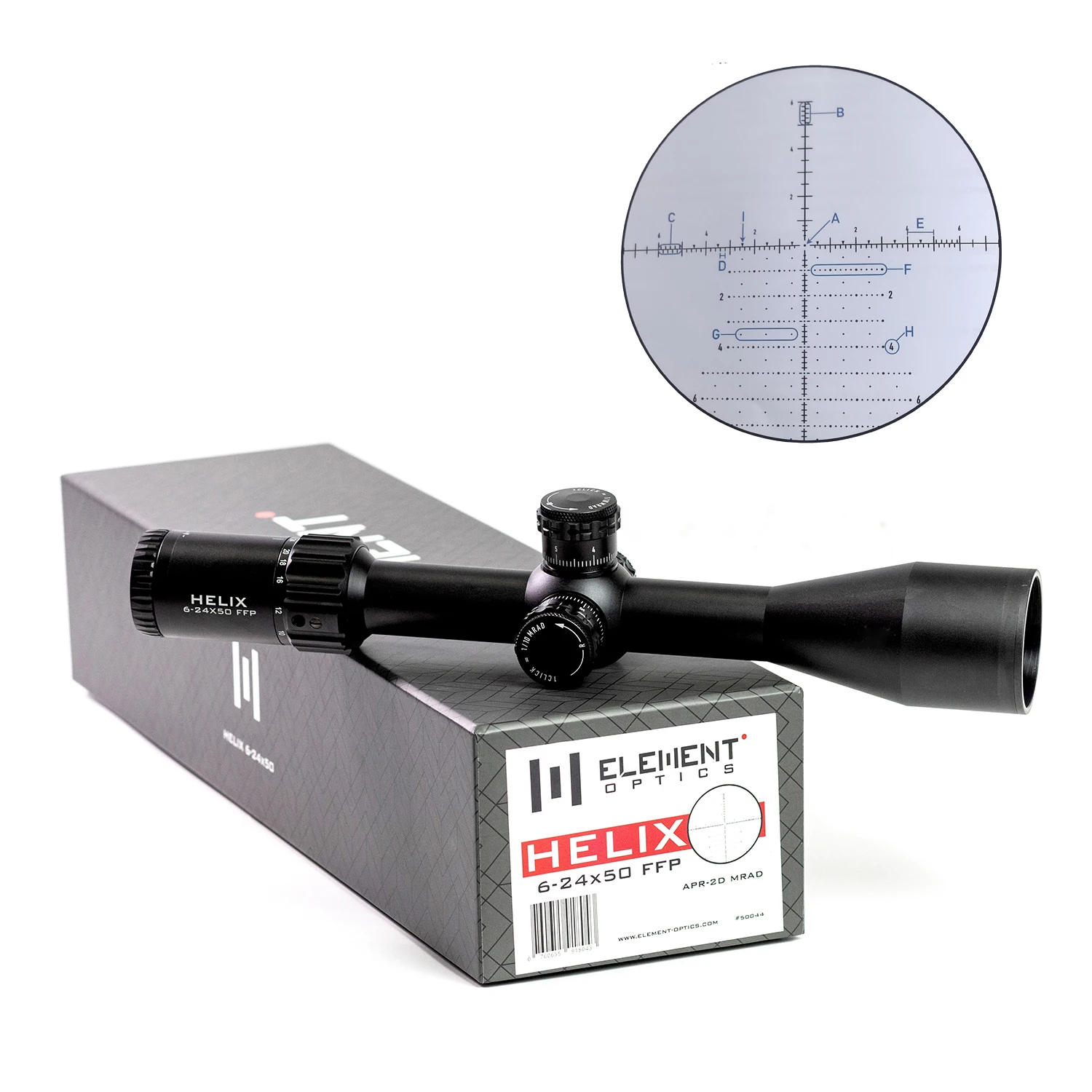 

Element Helix Rifle Scope 6-24x50 FFP 30mm Tube MRAD MOA Reticle Sniper Hunting Optics Riflescope with Zerostop