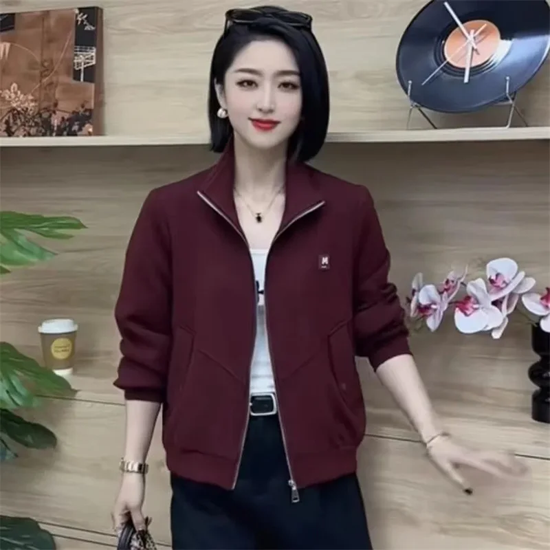 

Casual Coat Women 2025 Spring Autumn New Fashion Jacket Wild Loose Outerwear Long Sleeve Solid Color Short Overwear Female Tops