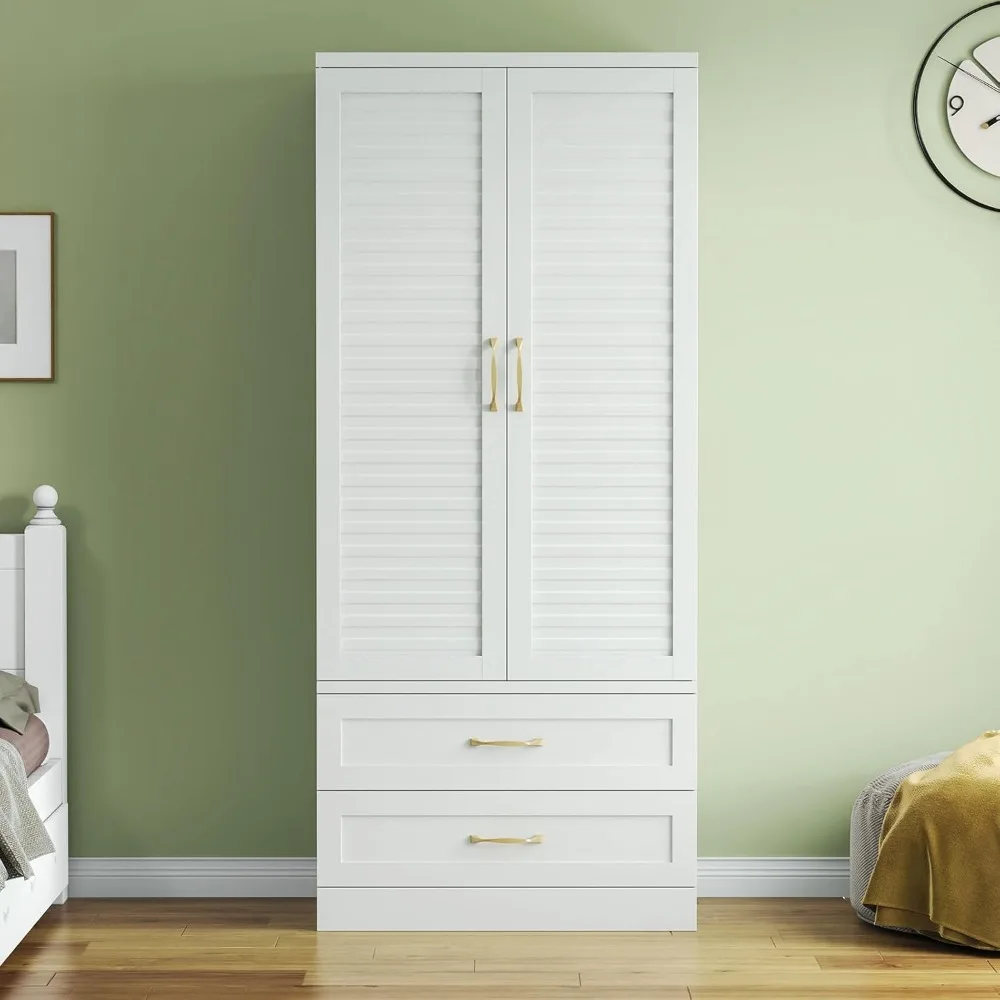 Armadio moderno indipendente in acciaio con cassetti e asta sospesa per soluzioni di archiviazione per la camera da letto