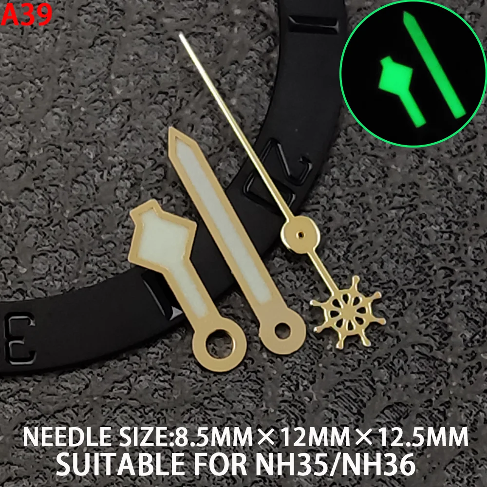

New Watch Hands Green Luminous Fit NH35 NH36 NH38 4R 7S Automatic Movement